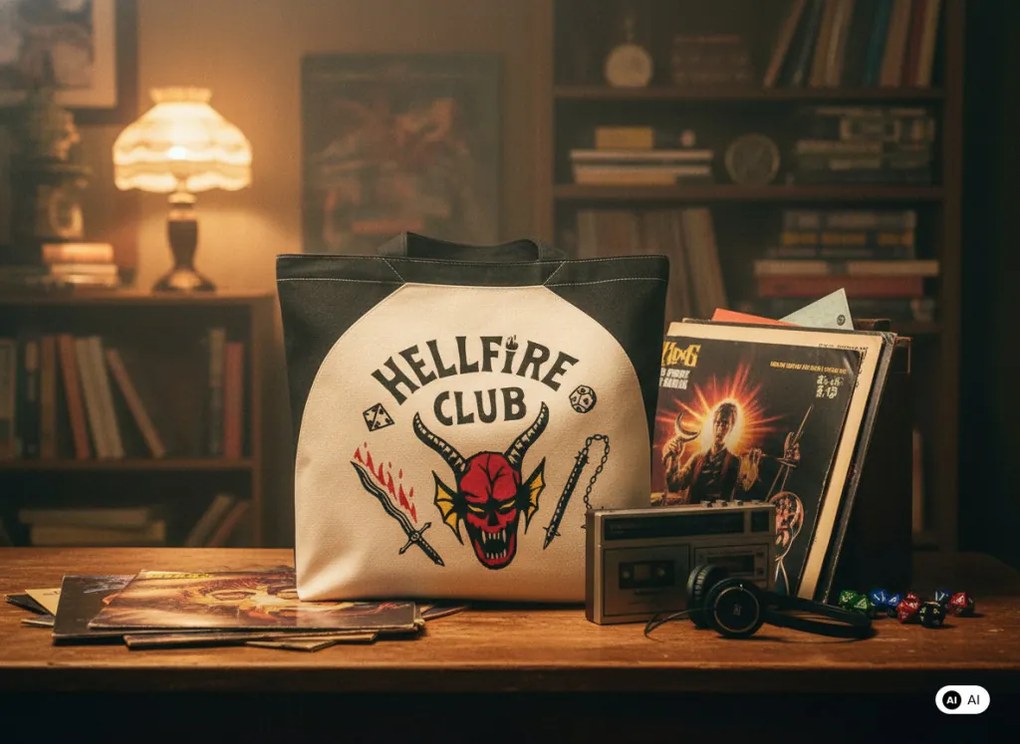 Stranger Things Hellfire Club shopping bag, bevásárlótáska 40 cm