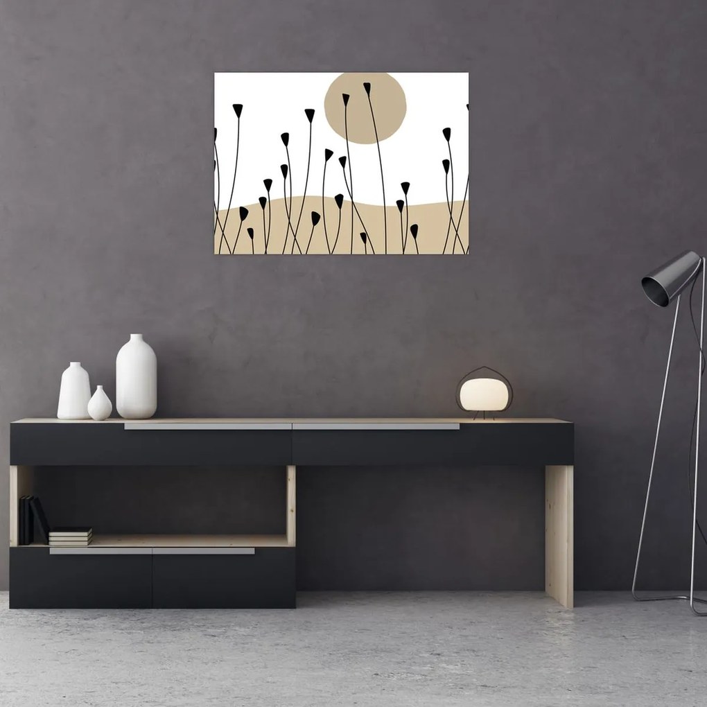 Üveg kép - Grafikus rét N⁰2 (70x50 cm)