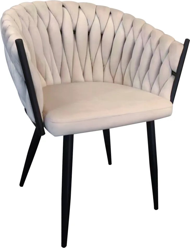 Étkezőszék, világosbézs Velvet szövet/fekete, BLER