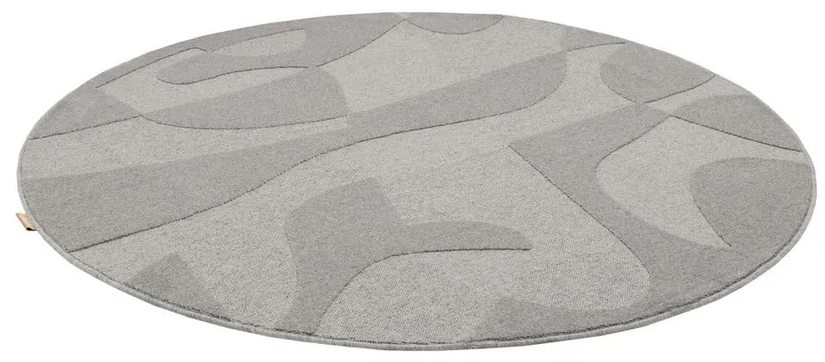 Szürke gyapjú kerek szőnyeg ø 120 cm Morphic Botanica – Agnella