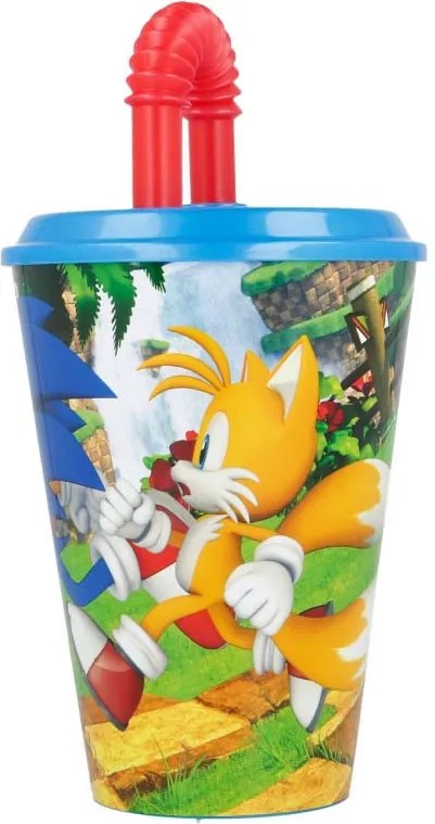 Sonic a sündisznó Adventure szívószálas pohár, műanyag 430 ml