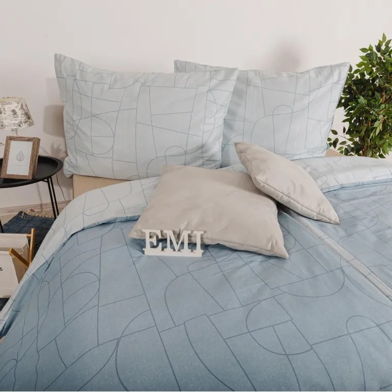 EMI Velur kék pamutszatén ágyneműhuzat