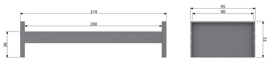 Morris borovi fenyő egyszemélyes ágy, 90 x 200 cm - WOOOD