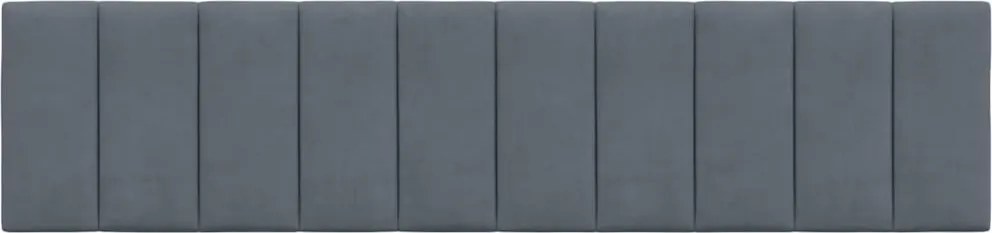 sötétszürke bársony fejtámla párna Hanko 200 cm