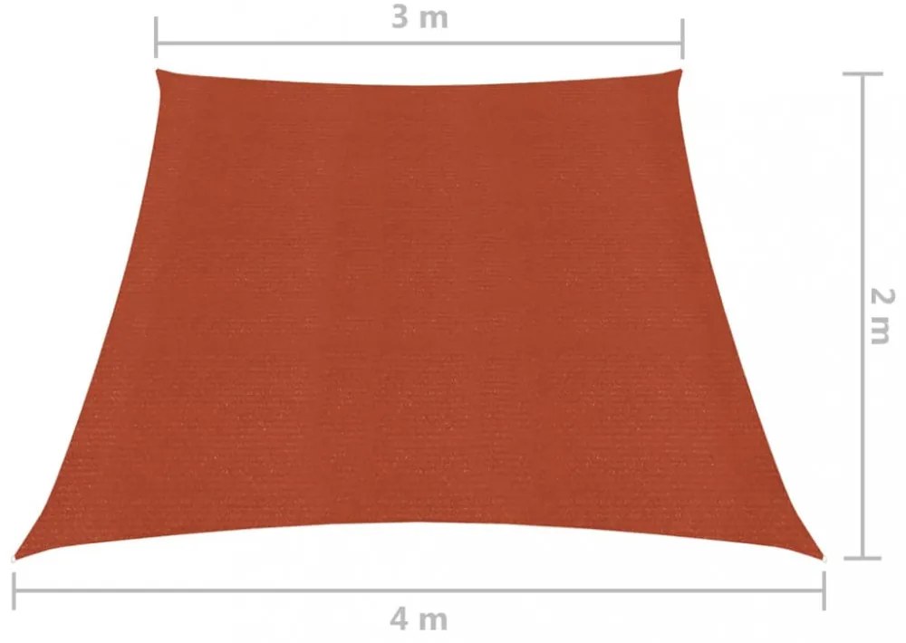 terrakotta HDPE napvitorla 160 g/m² 3/4 x 2 m