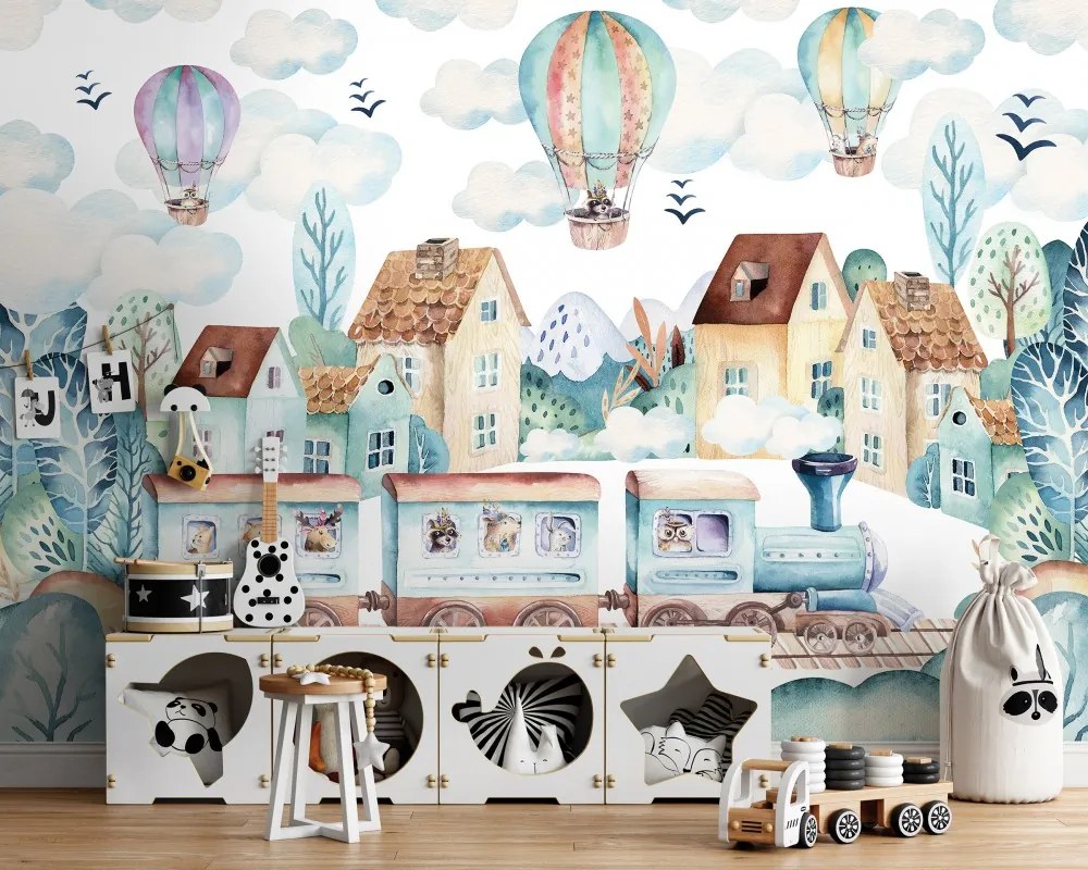 Mese vonat poszter, fotótapéta, Vlies (416 x 290 cm)