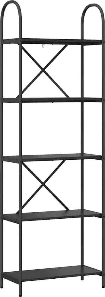 vidaXL Könyvespolc Fekete tölgy 60 x 30 x 183 cm Faanyag