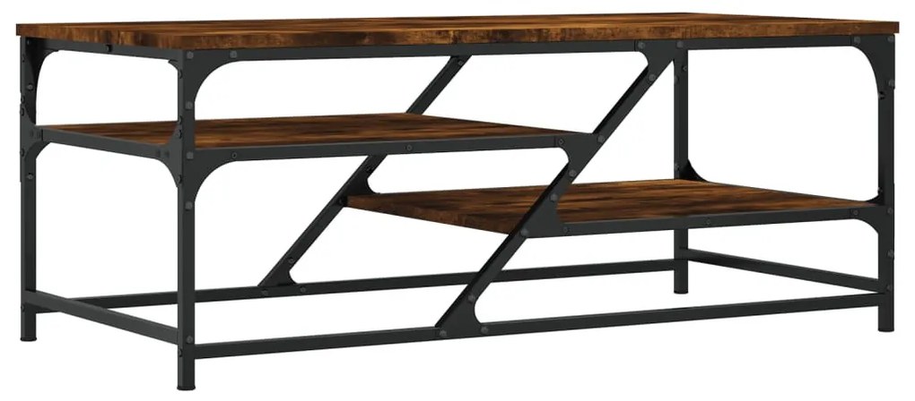 Füstös tölgy színű szerelt fa dohányzóasztal 100 x 49 x 40 cm