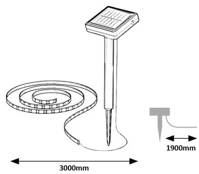 Rabalux 77016 - LED Napelemes Szalag ANSOO LED/0,26W/3,2V 4,9m IP44