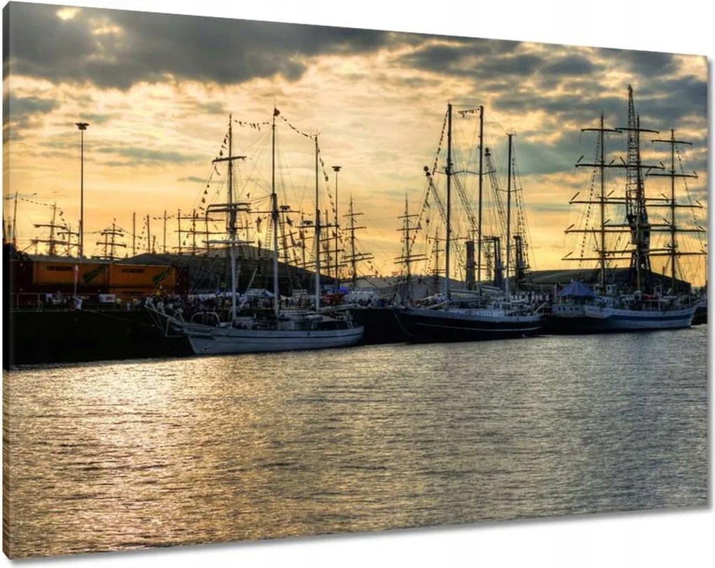 Vászonkép 100x70 Yachtok a kikötőben