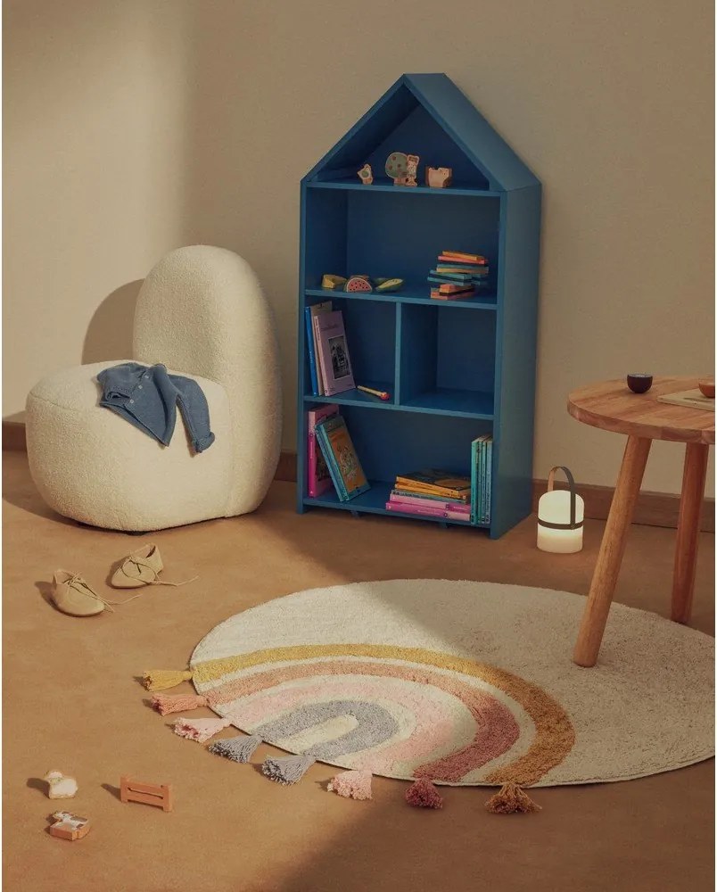 Elefántcsont színű mosható-kézi szövésű pamut gyerek szőnyeg ø100 cm Tadea – Kave Home