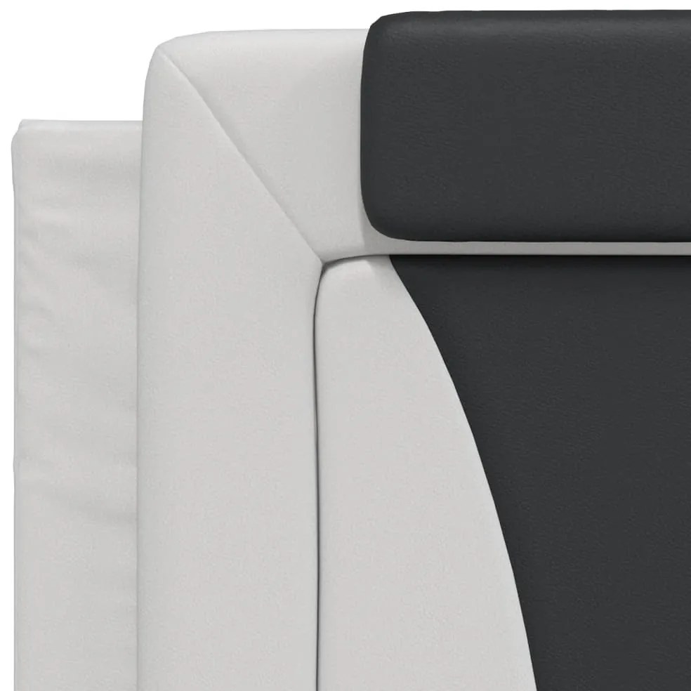 fehér és fekete műbőr ágykeret Viana matrac nélkül 180x200 cm