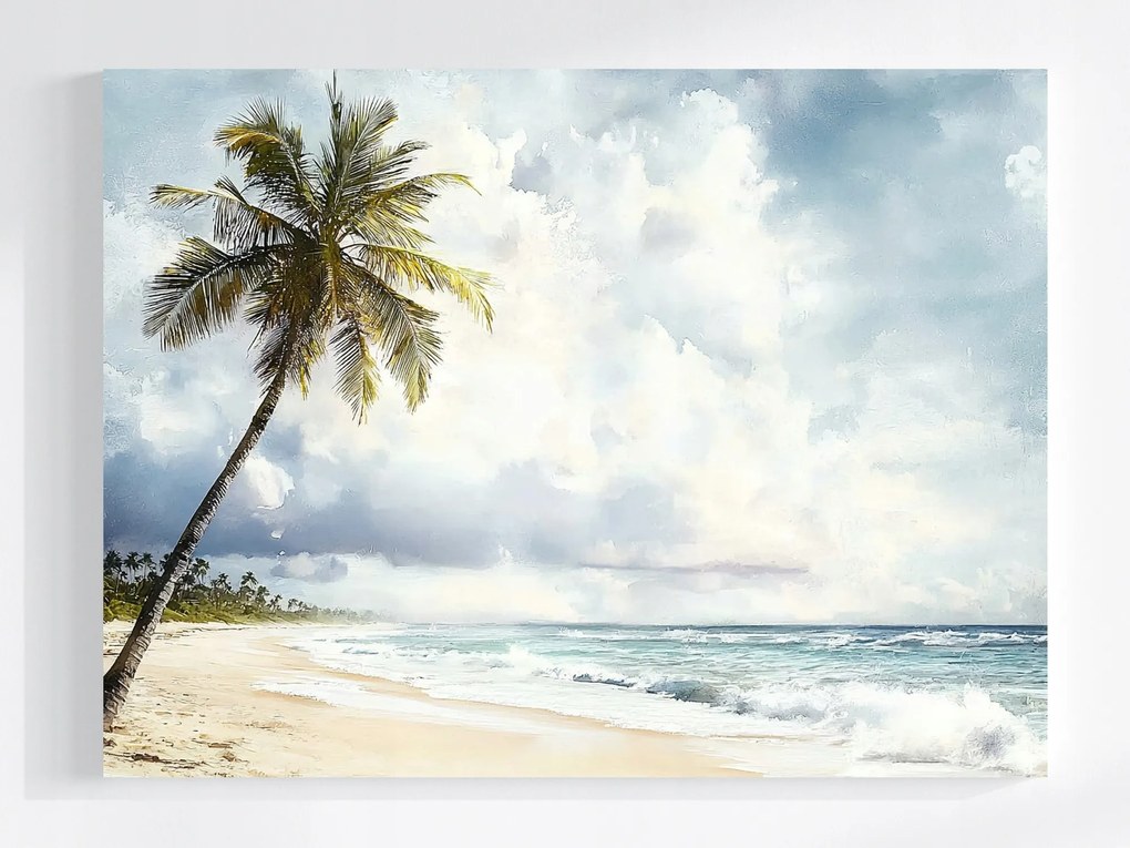 Vászonkép Canvas Tájkép Pálma Óceán Trópusi Tengerpart Hullámok 100x75