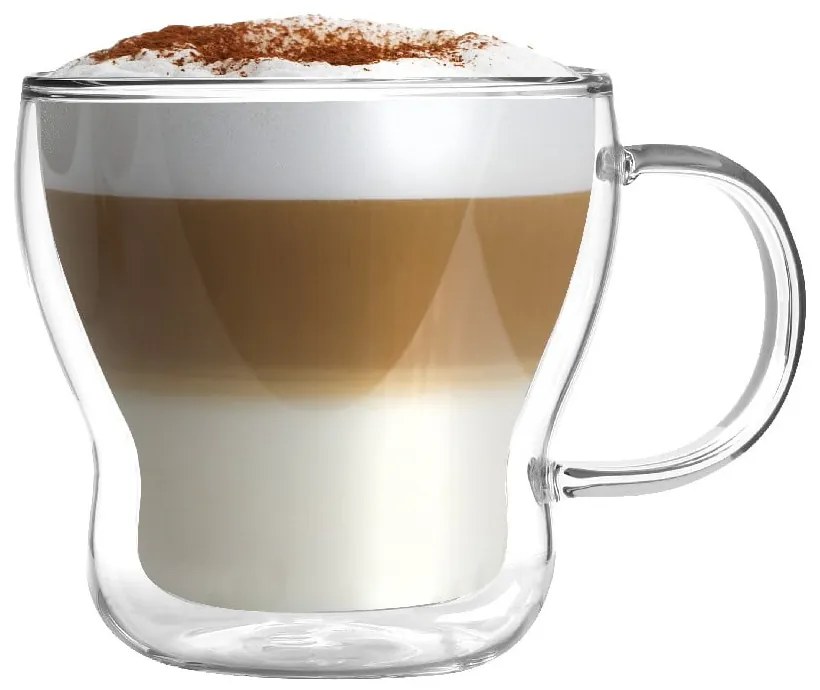 Üveg duplafalú bögre szett cappucinóhoz 2 db-os 370 ml Bolla – Vialli Design