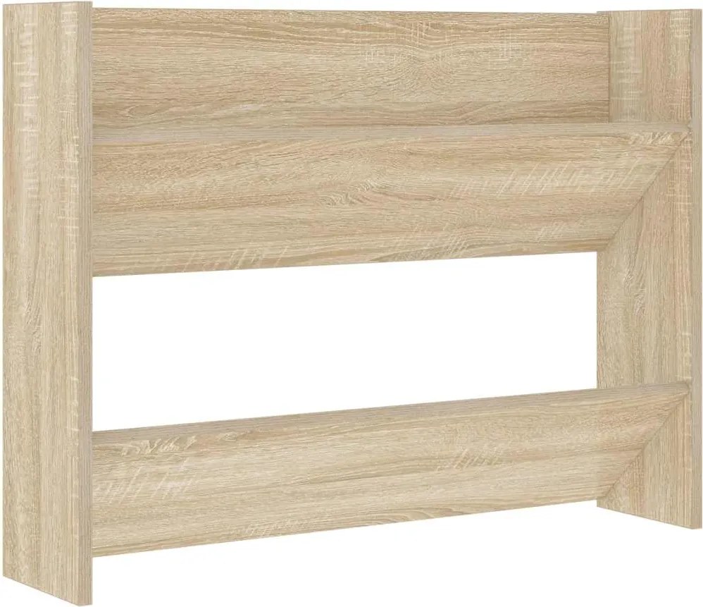 vidaXL sonoma tölgy színű szerelt fa fali cipősszekrény 80x18x60 cm