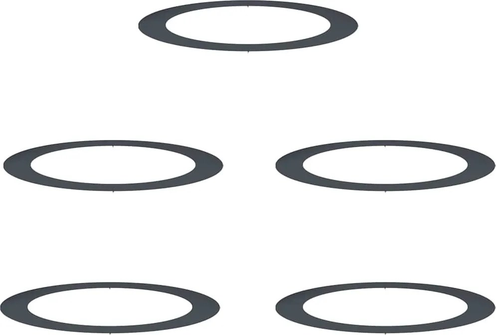 vidaXL Alkalmas lapos fa gyűrűkhez 5 pcs Antracit Ø90 / 120 cm Acél