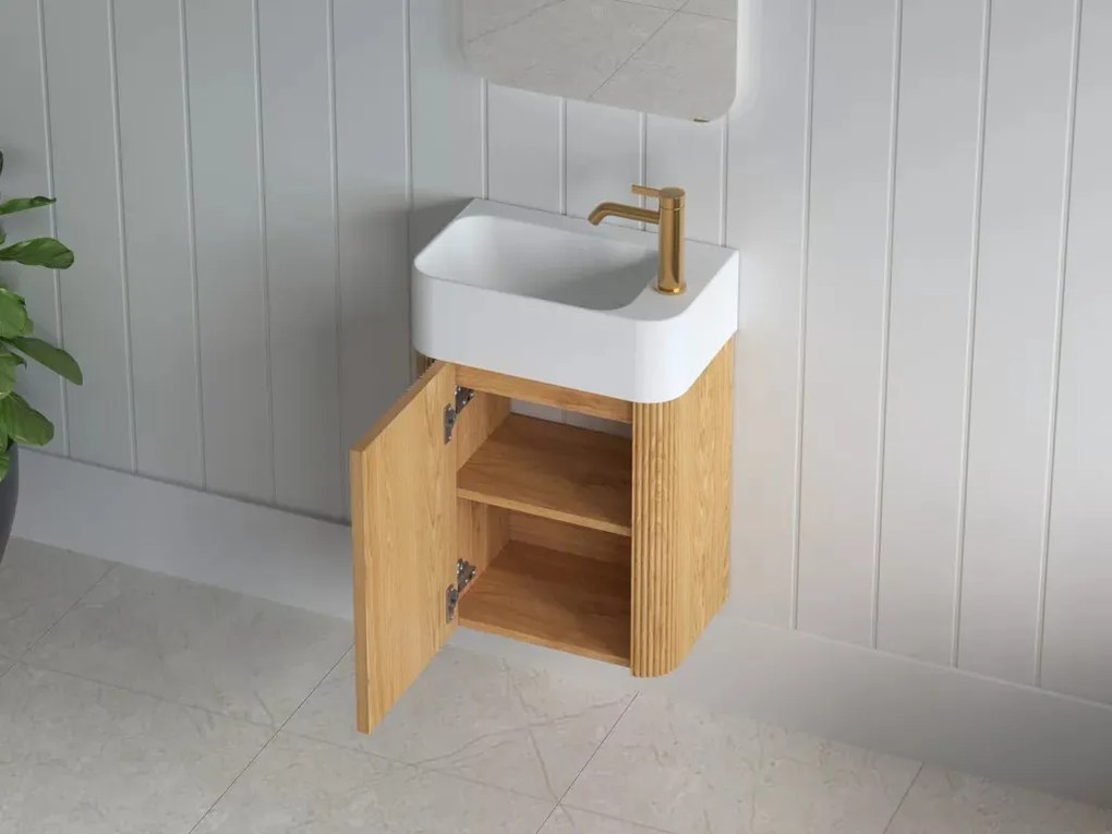 AREZZO design SORELLA 45 cm-es Fürdőszoba alsószekrény 1 ajtó, tölgy