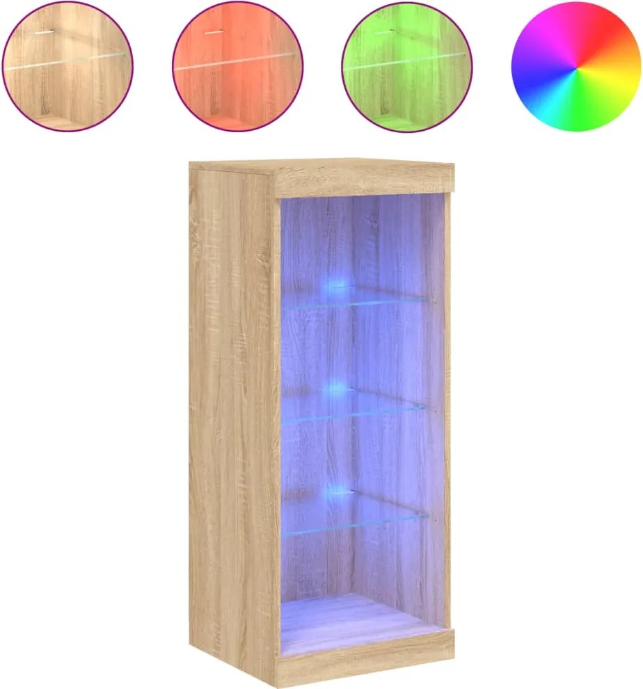 vidaXL sonoma tölgy színű tálalószekrény LED-ekkel 41 x 37 x 100 cm
