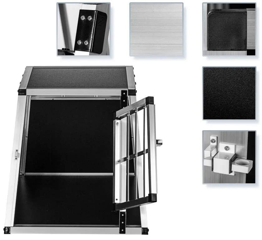 PETSTUFF® Kutyaszállító box M 54 × 69 × 50 cm MDF ALU