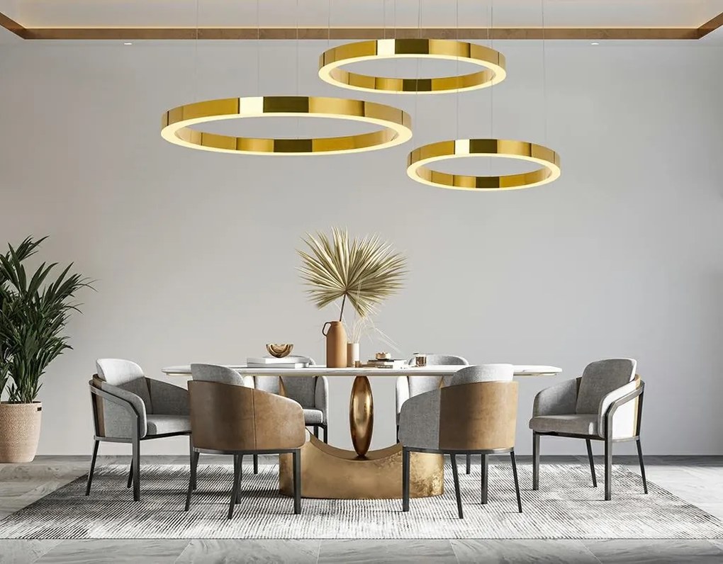 KING HOME MSE010100110 RING Modern Led Függesztett Lámpa Arany LED IP20