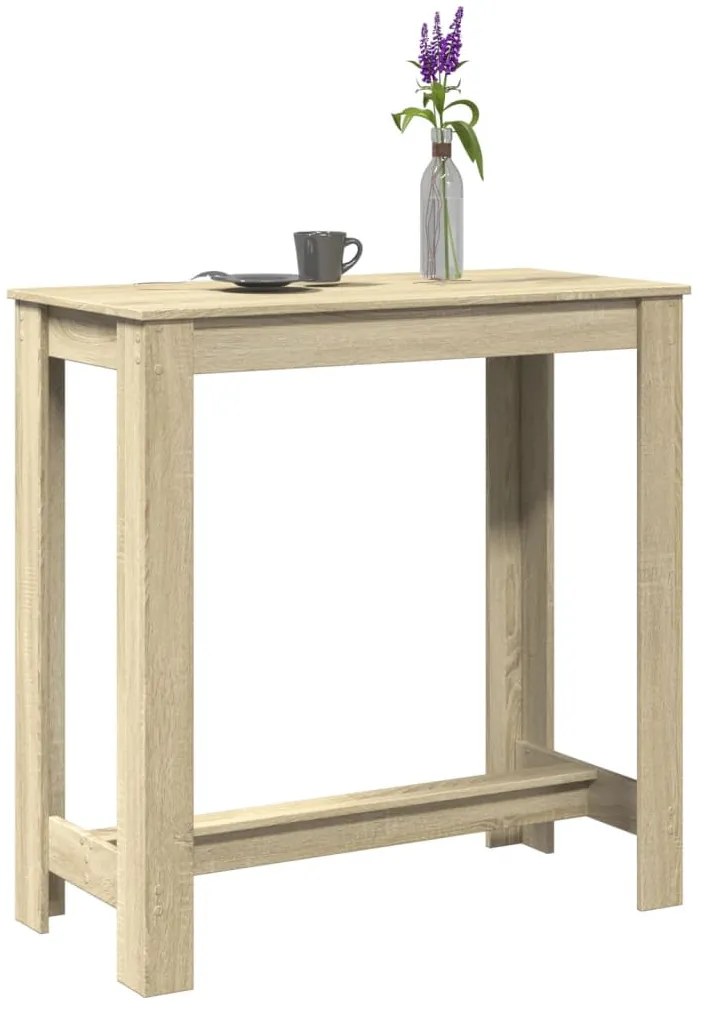 sonoma tölgy színű szerelt fa bárasztal 102 x 50 x 103,5 cm