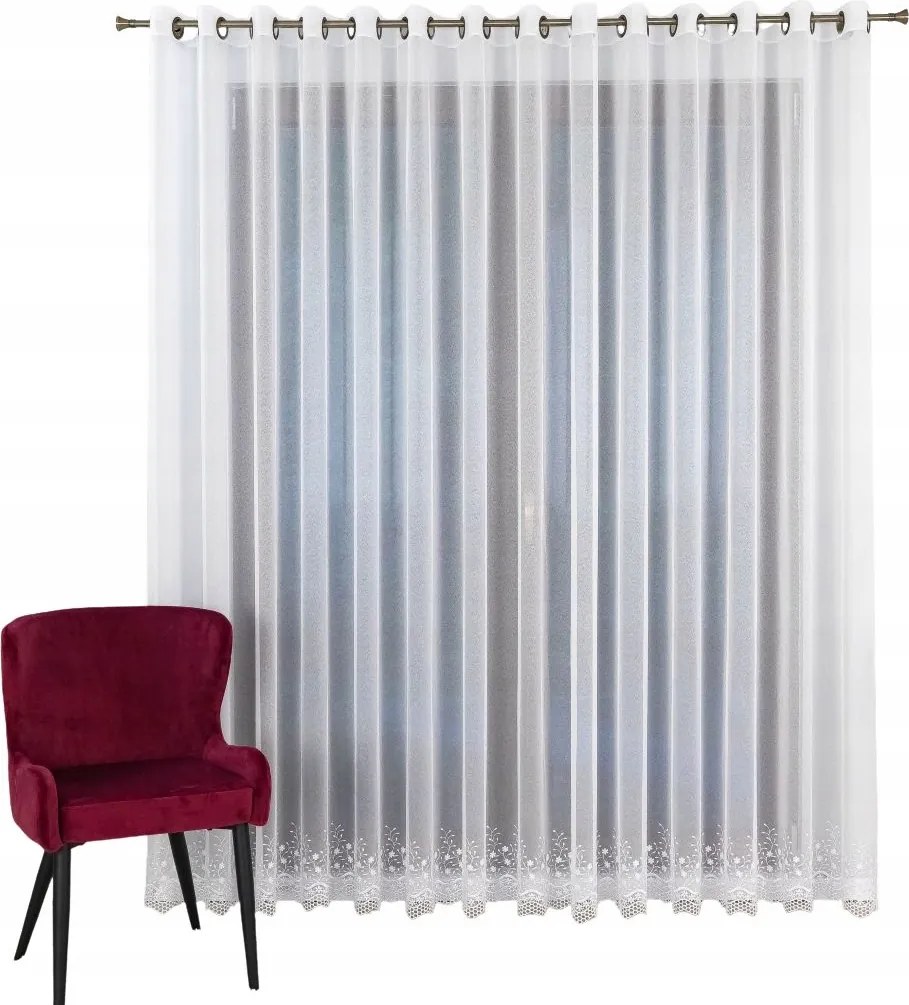 Kész hímzett függöny az alján. Finom minta, átlós 600X245