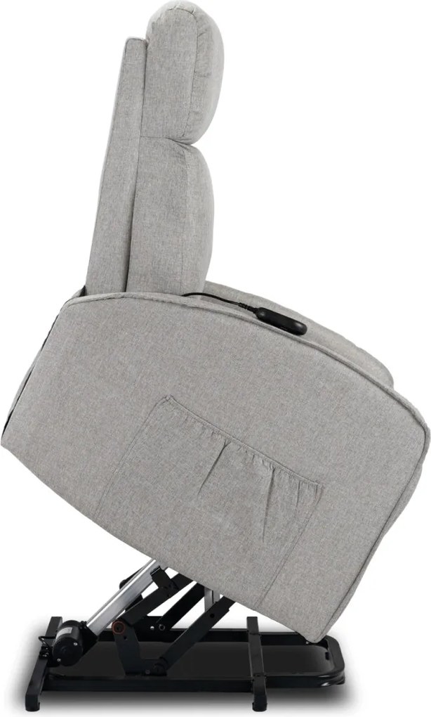 Elektromos relax fotel felállást segítő funkcióval szürke – COLTON