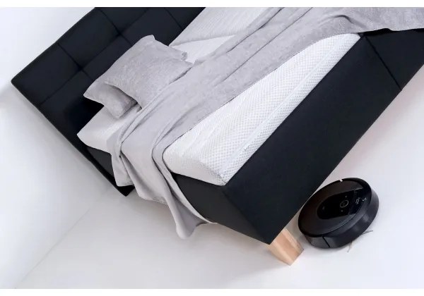 Kárpitozott tárolós ágy MARIA 180x200 cm, matrac nélkül, antracit