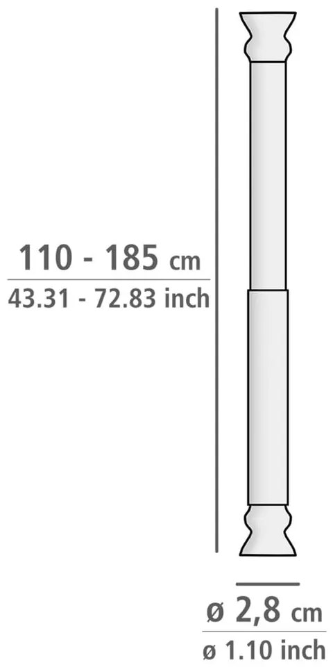 Fehér zuhanyfüggöny rúd 110 - 185 cm – Wenko
