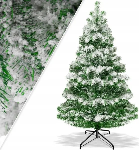 Műfenyő Zöld Fehér Hópehely Pe 120 CM