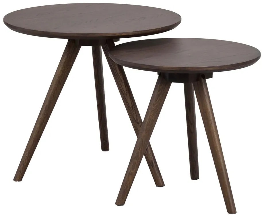 Kerek tárolóasztal tölgyfa dekoros asztallappal ø 50 cm Yumi – Rowico