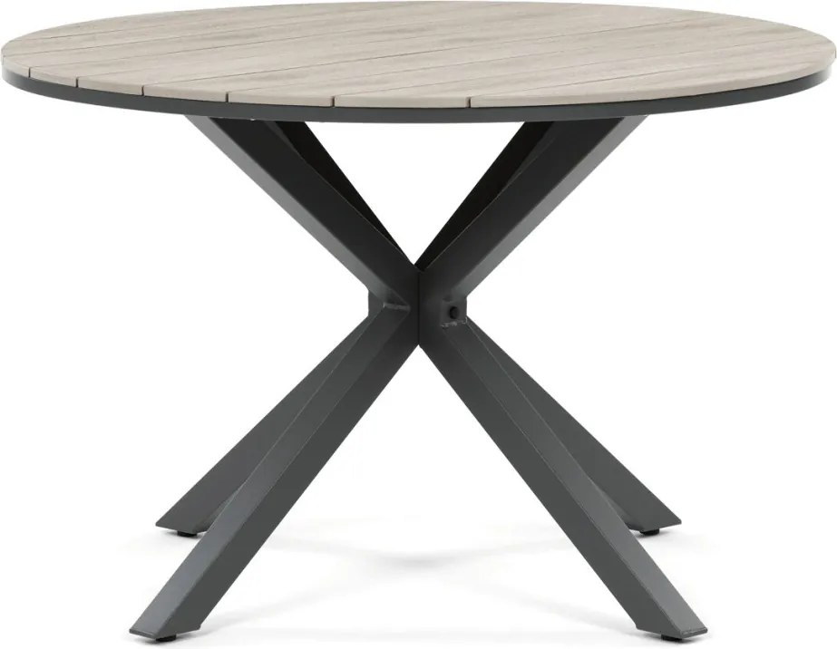 Kerti asztal 110x110 cm, alumínium, polywood, szürke, AZT-S1430 GREY