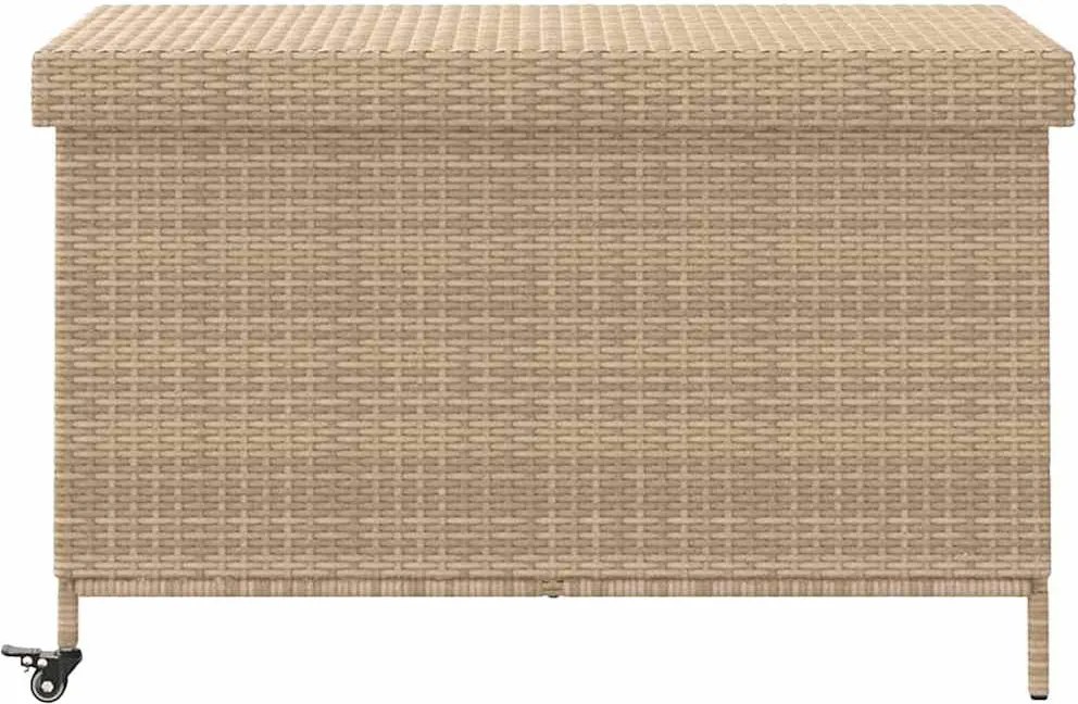 Kerti Tároló Doboz Kerekekkel Vegyes Bézs 110X55X73 Cm