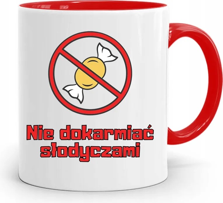 Piros Vicces Bögre Vicces Nem Etetni! fényképes nyomattal