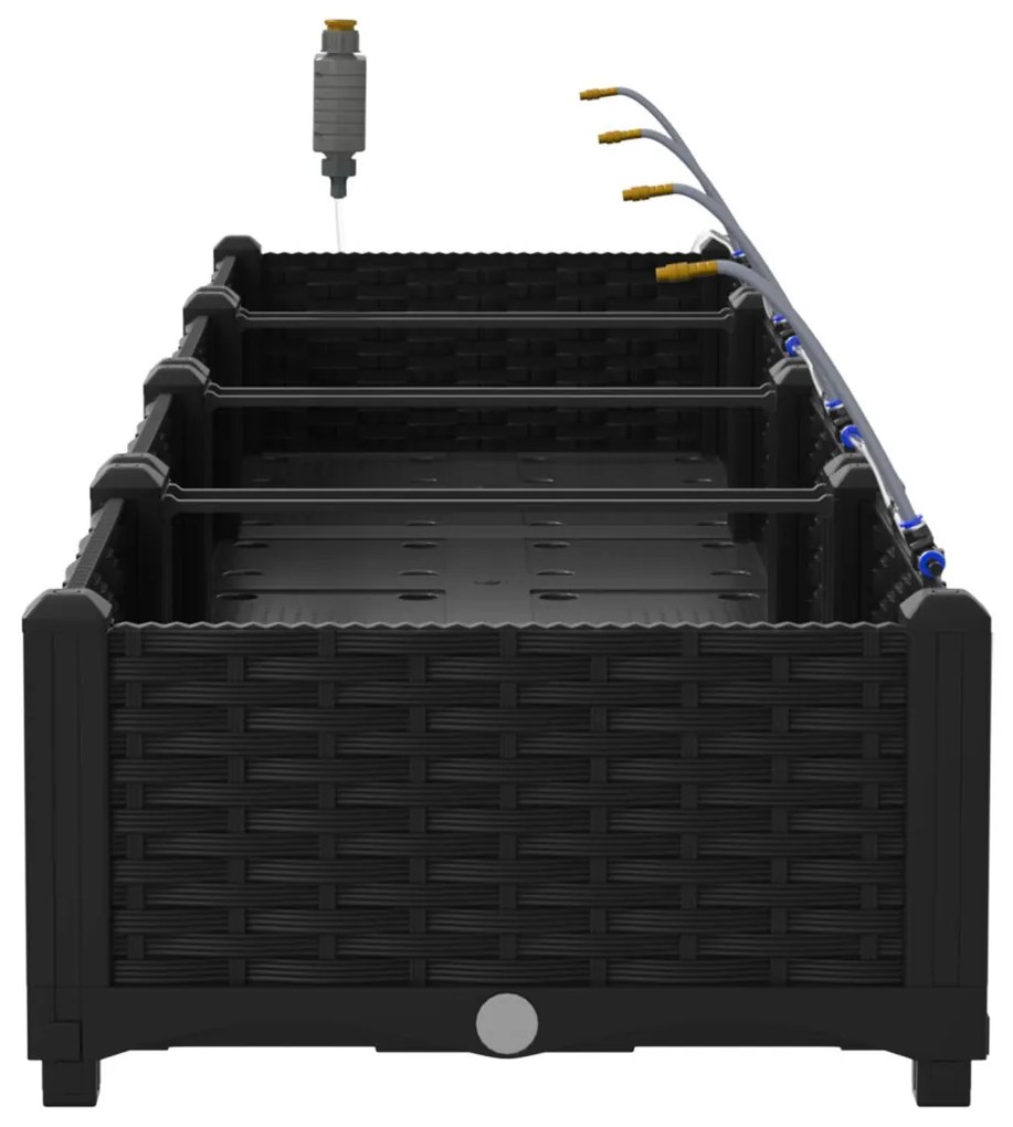 Kerti ültetők Fekete 160 x 40 x 22 cm Acél