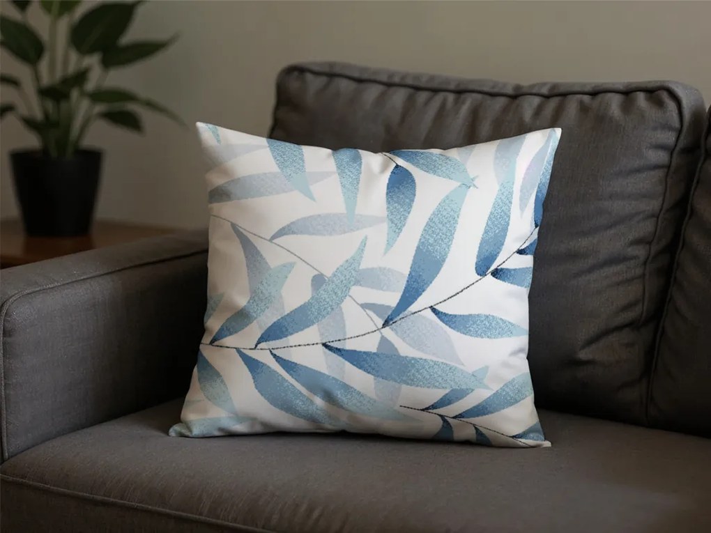 2 db Díszpárnahuzat mikroszálas KOVENDI 45x45 cm, kék-fehér