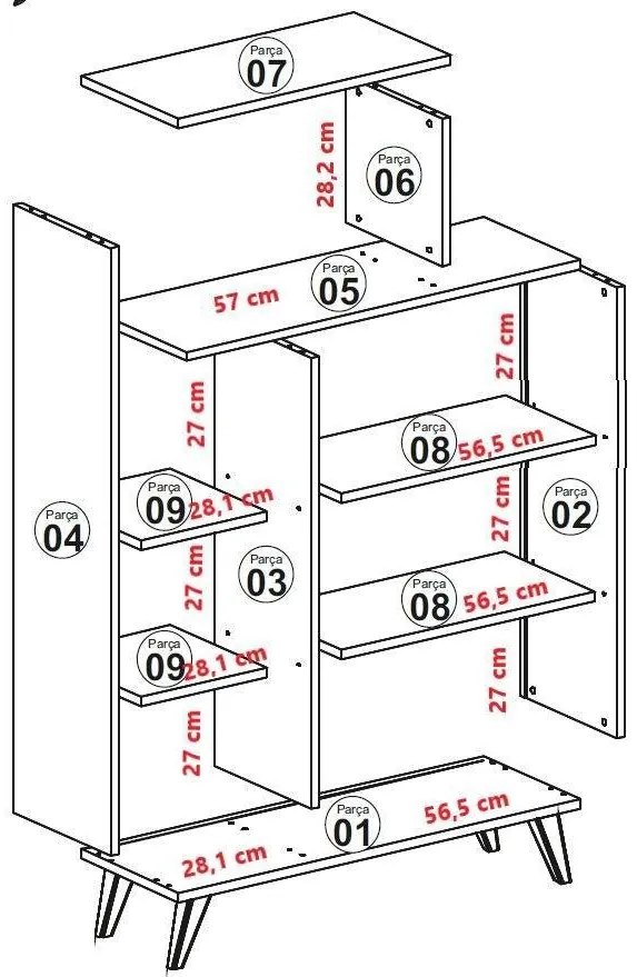 Könyvespolc Form - Fehér