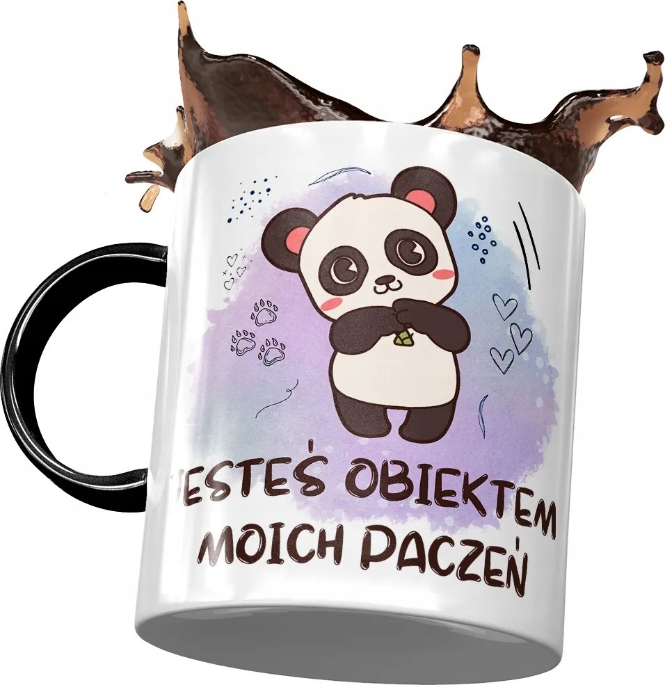 Fekete bögre macival Aranyos mackó ajándék fényképes nyomtatással