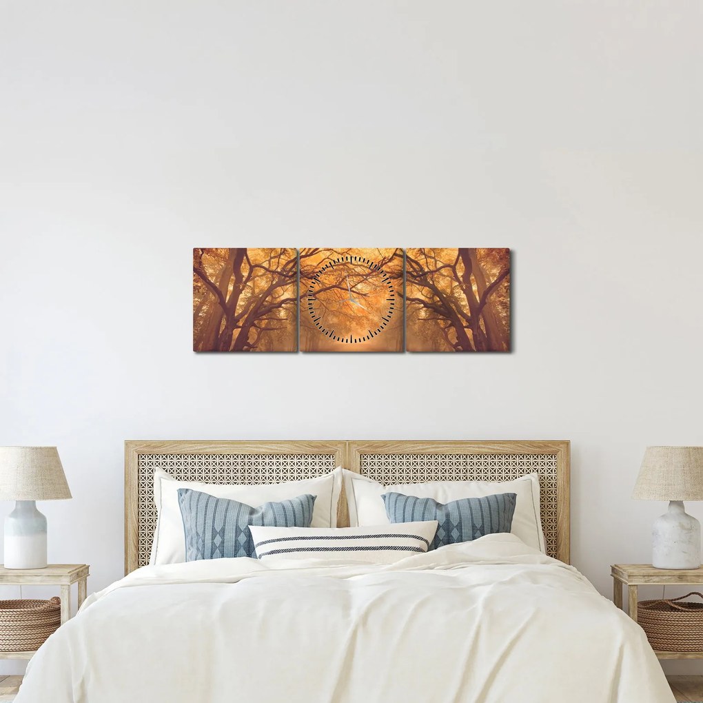 Egy út képe egy őszi tájon (órával) (90x30 cm)