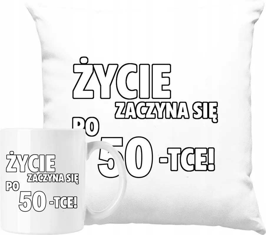 Bögre párna szett Az élet 50 felett kezdődik Ajándék ötlet