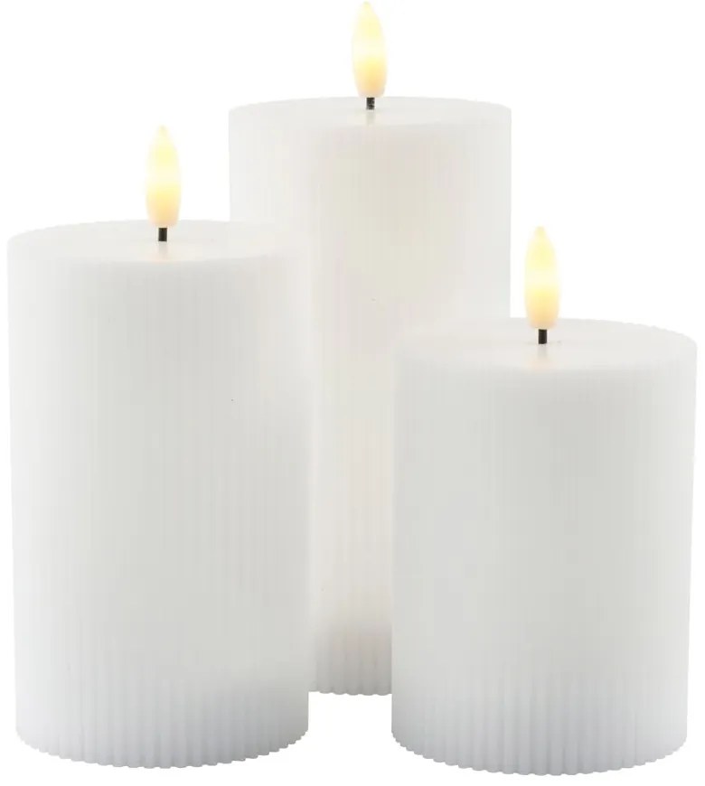 Fehér tölthető fénydekoráció készlet 3 db-os Smilla – Sirius