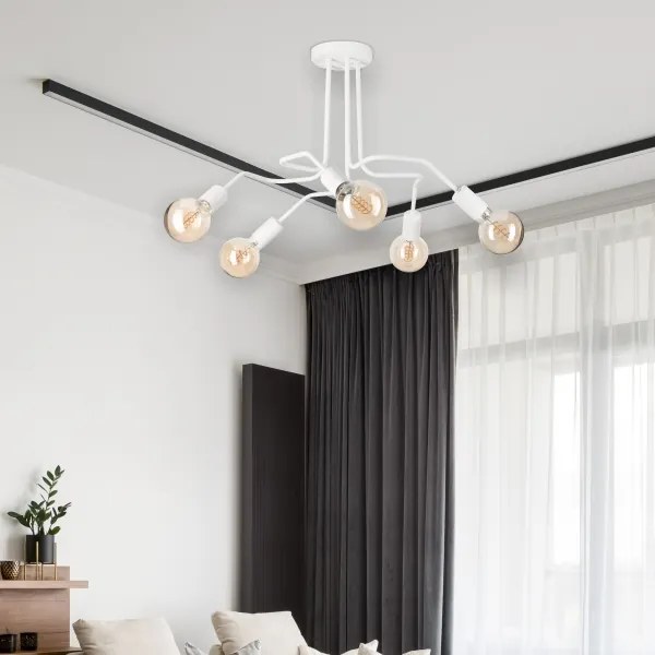 Felületre szerelhető csillár  MATYLDA 5xE27/60W/230V fehér