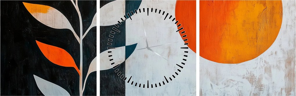 Kép - Növény és nap absztrakciója (órával) (90x30 cm)