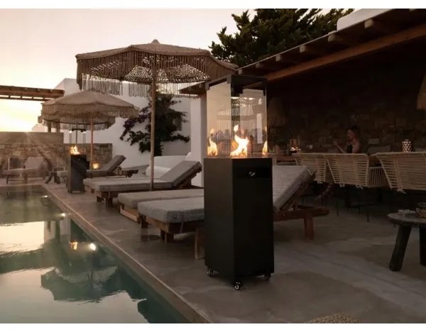 Planika Faro GAS - Kültéri gáz kandalló 142x36 cm 8kW fekete + védőborítás