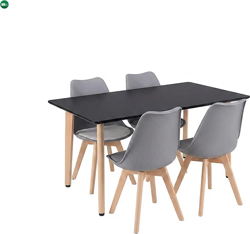 Silla 120 4+1 étkező garnitúra fekete-szürke