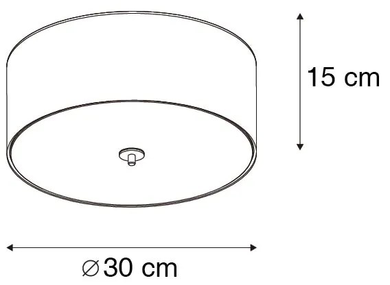 Rusztikus mennyezeti lámpa zöld 30 cm - Drum Jute