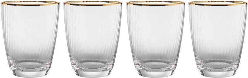 GOLDEN TWENTIES vizes pohár arany szegéllyel 300 ml, 4 db-os készlet