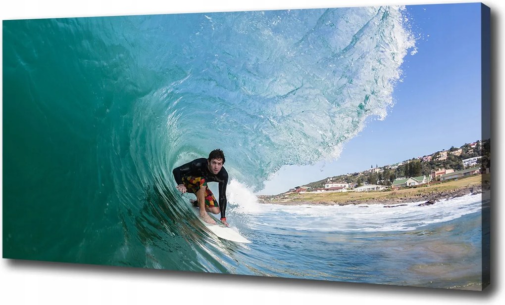 Vászonkép Szörfös a hullámon 100x70 cm