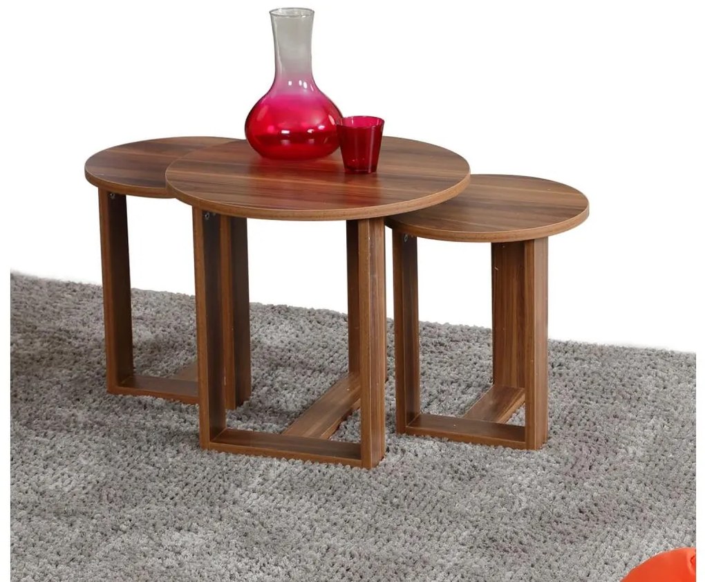 SZETT 3x MIRA barna dohányzóasztal