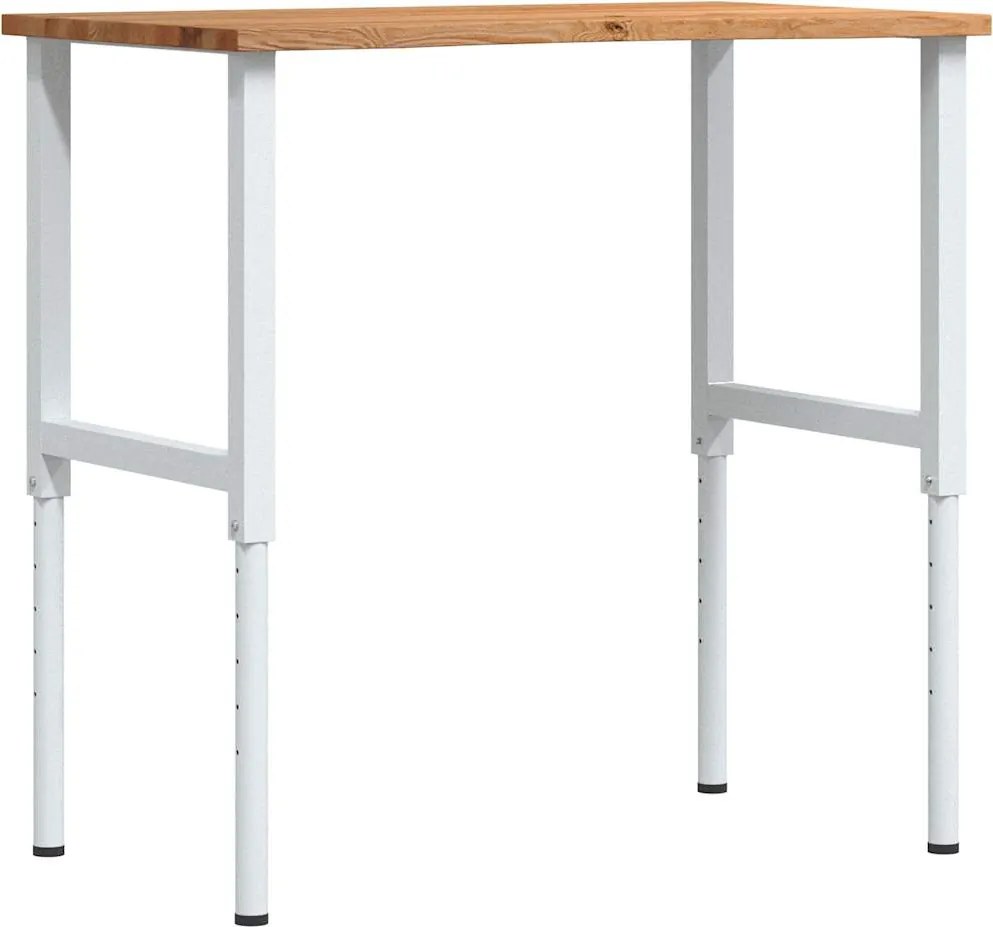 vidaXL világosbarna tömör tölgyfa munkapad 100 x 60 x (71,5-98) cm